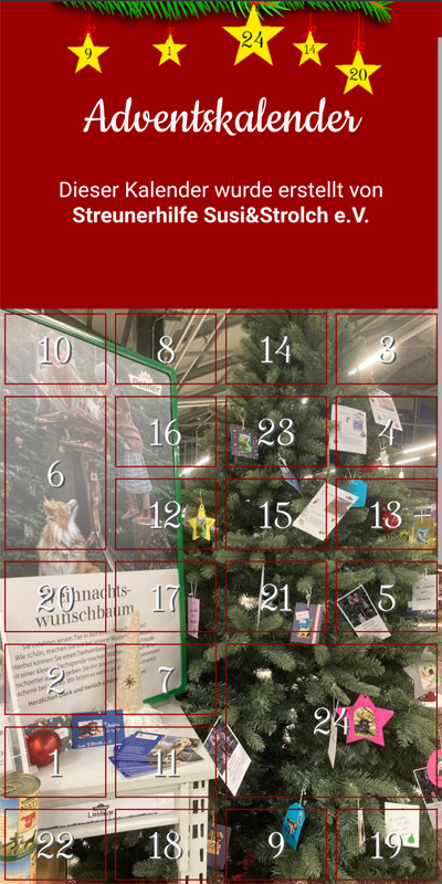 Adventskalender Streunerhilfe Susi & Strolch e.V.
